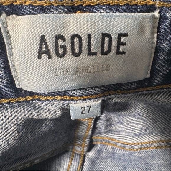 Agolde 90s Pinch Waist Jeans Size 27 100% Cotton Button Fly Distressed Hem - Picture 9 of 14